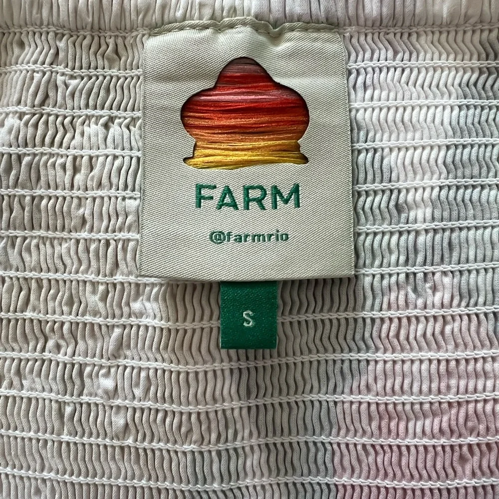 NWOT Farm Rio Multicolor Floral Puff Sleeve Top Small - Picture 9 of 10